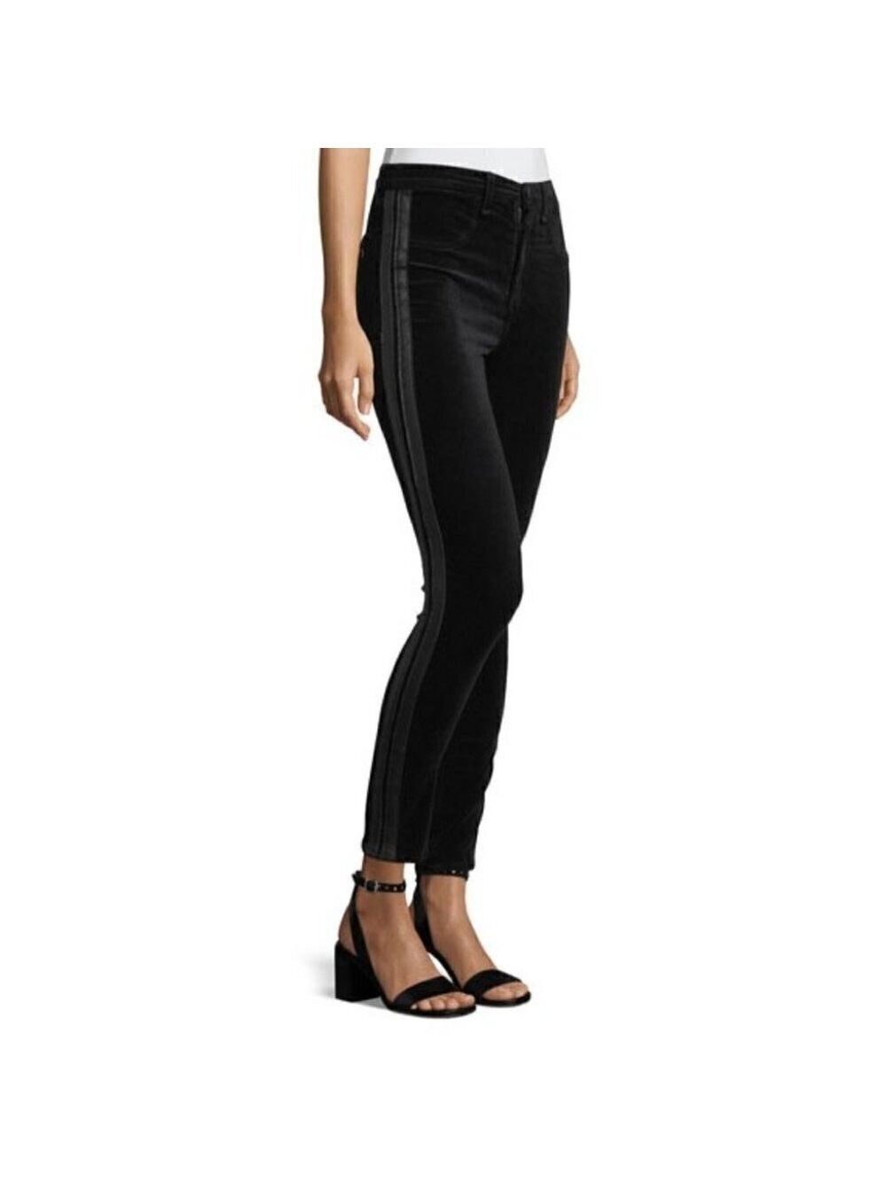 NWT Rag & Bone | Mito Skinny Velvet Pants With Leather Strips